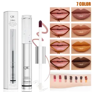 Long-Lasting Natural Lip Liner and Gloss, Waterproof Transfer-Proof High Coverage, Flawless, Instant Color in Coffee and Cocoa Nude Shades