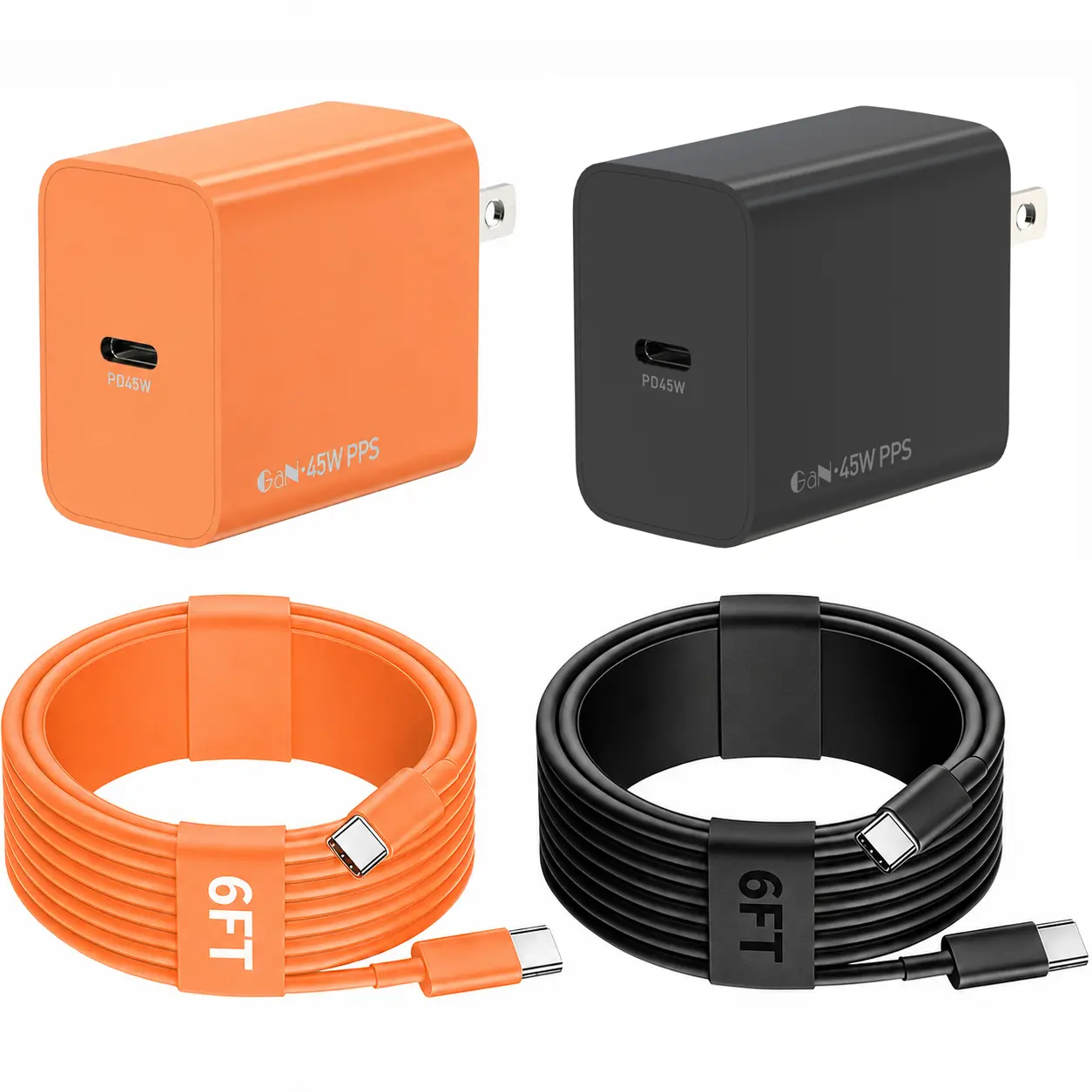 FJAONEM 45W Super USB-C Fast Charger Kit (1/2/3-Piece Set) with 6ft Cable, Overheat-Safe, Lightweight Portable Type C Charger for 40.0W & Above Iphone, Samsung Galaxy S26+/Ultra/S25-S20/Tab S9 & Mobile Devices, Iphone Charger