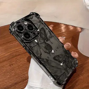 Phone Case - A New Butterfly Case Suitable for Iphone 17 Series, 15 Pro Max, Featuring Transparent Four-Corner Air Cushions for Drop Protection, Compatible with Iphone 16 Pro, Fully Wrapped for 14, Easy Design for 13 Plus, Unisex for 12
