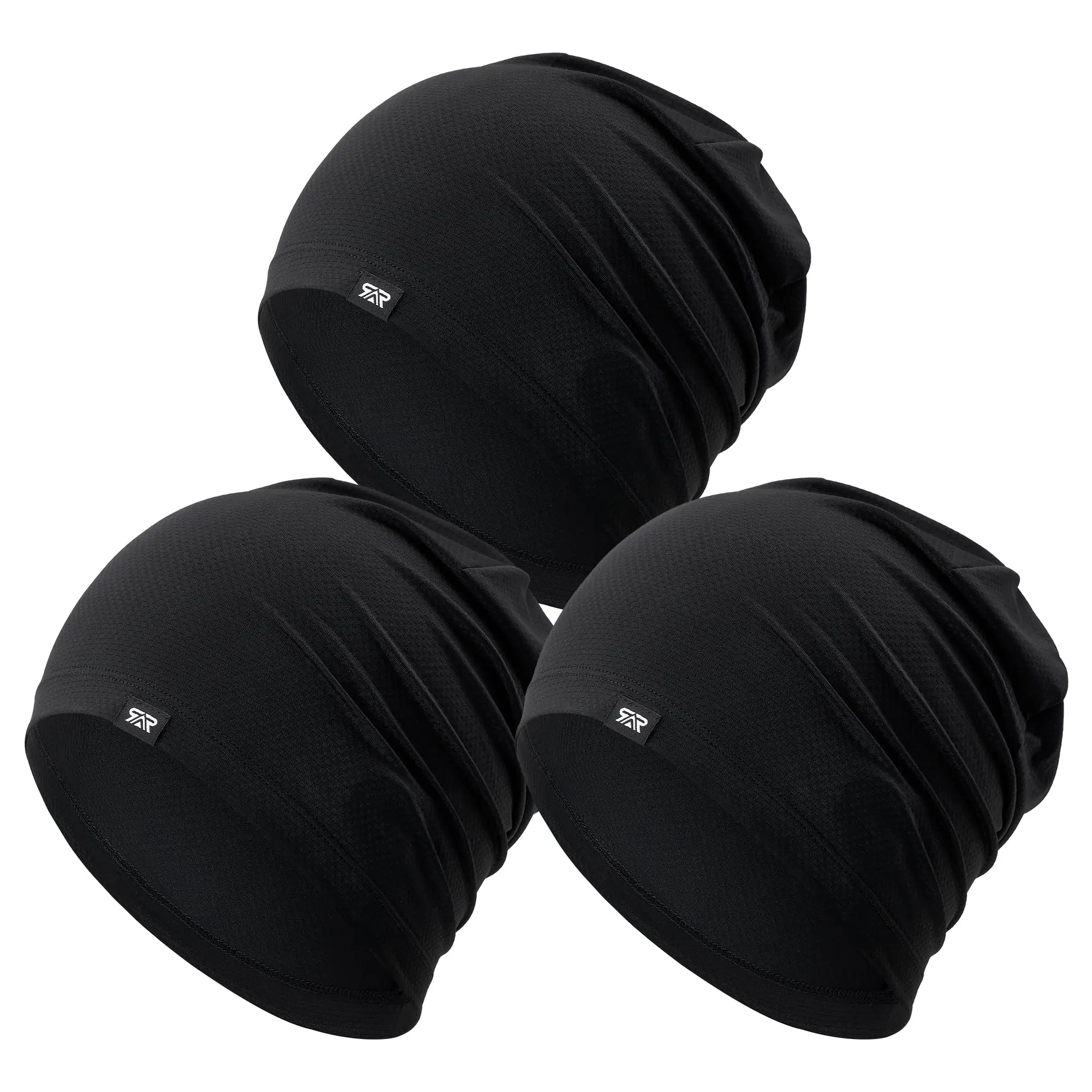 3Pcs Cooling Skull Cap for Men Women-Lightweight Breathable Beanie Hat, Thin Quick Dry Running Cap for Cycling