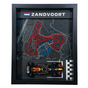 ZANDVOORT 3D Printed Race Track Display with Die-Cast Car Motorsports Wall Art 10in x 8in x 1.5in Black Frame for Bburago 1:43 Scale