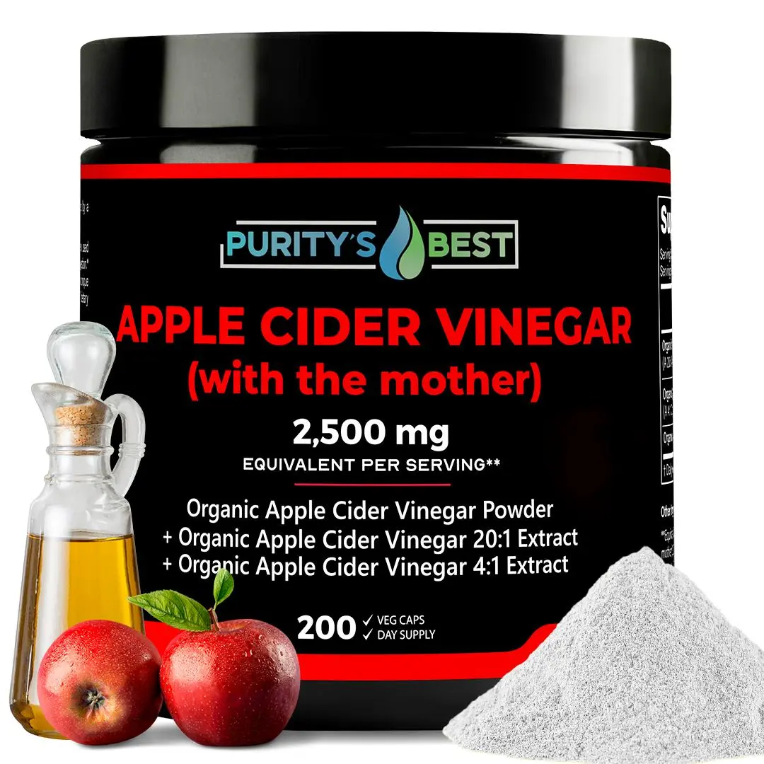Purity’s Best ORGANIC APPLE CIDER VINEGAR WITH THE MOTHER + 4x + 20x Extract Healthcare Natural