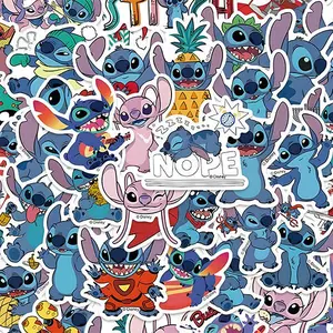 Disney Officially Licensed Lilo & Stitch Cute Cartoon Stitch Vinyl Stickers 50pcs Waterproof Decorative Decals for Kids Party Favors Multipurpose Use