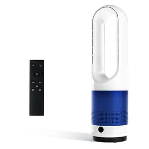 22" Bladeless Fan for Bedroom, Quiet Oscillating Tower Fan with Remote Control, 8 Speeds, 9H Timer, LED Display, Safe No-Blade Design, Portable for Home & Office