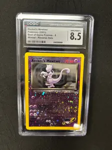 Pokemon Best of Game Promos Rocket's Mewtwo Winner Rev Holo CGC 8.5
