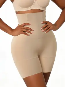 Queenral Women’s High Waist Seamless Smooth Fabric Shapewear Shorts Tummy Control Butt Lifting Breathable Slimming Underwear for Basic Formal Everyday Wear