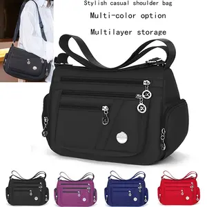 Women'S Crossbody Bag with Adjustable Strap - Lightweight Purse, Zipper Closure, Structured Front flap - Everyday & Travel Bag in Black, Purple, Red - Casual to Formal Events, Crossbody Purse, Polyester Lined Interior