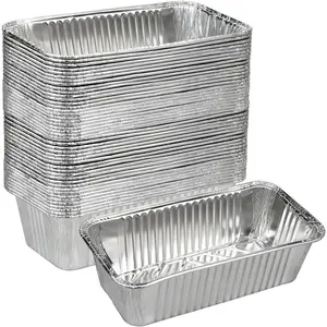 50 Pack 2 LB Disposable Aluminum Foil Loaf Pans, 8.5"x4.5"x2.5" Heavy Duty Bread Tins for Banana Bread, Cakes & Meatloaf, Non-Stick Even Baking Easy Release