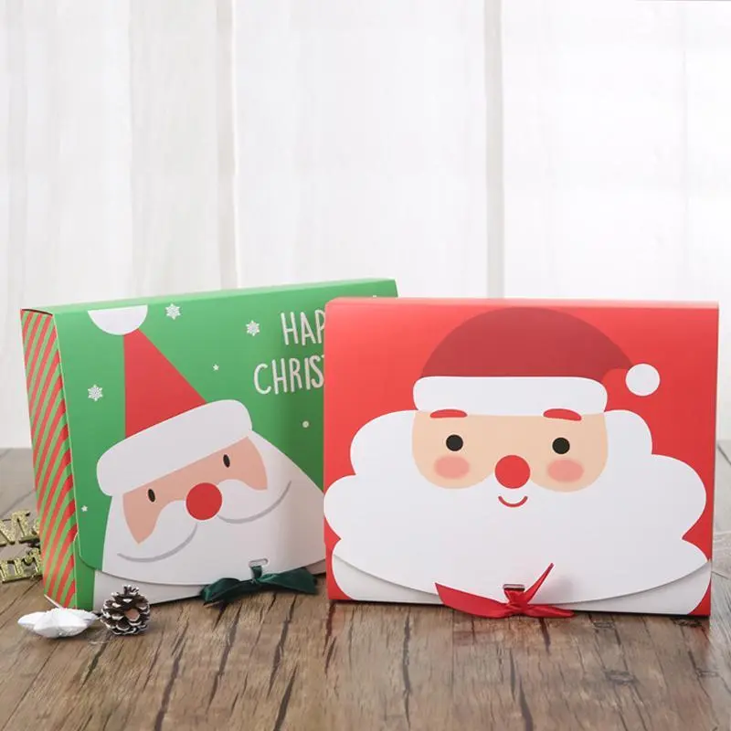 Large Christmas Gift Packaging Box Santa Claus Candy Cookie Box 2024 Christmas Decoration for Home Xmas Noel New Year Party 2025