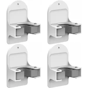 Plastic Broom Holder Wall Mount, White, 4 Count