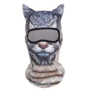 3D Cat Ski Balaclava Sheisty Face Mask with Ears for Music Festivals Raves Ski Halloween Party Outdoor Activities