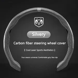 Carbon Fiber Car Steering Wheel Non-slip Cover Protective Steering Wheel Protector For Dodge Durango Caliber Dakota Neon SXT Nitro Avenger Accessories