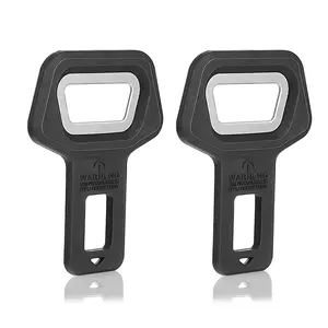 2 Pcs Durable Seatbelt Clip Flat Bottle Opener, Metal Bottle Cap Opener with Plastic Surface Protection, Portable Beer Opener for Bartender Home, Restaurants, Bars, Gifts Kitchen Lid