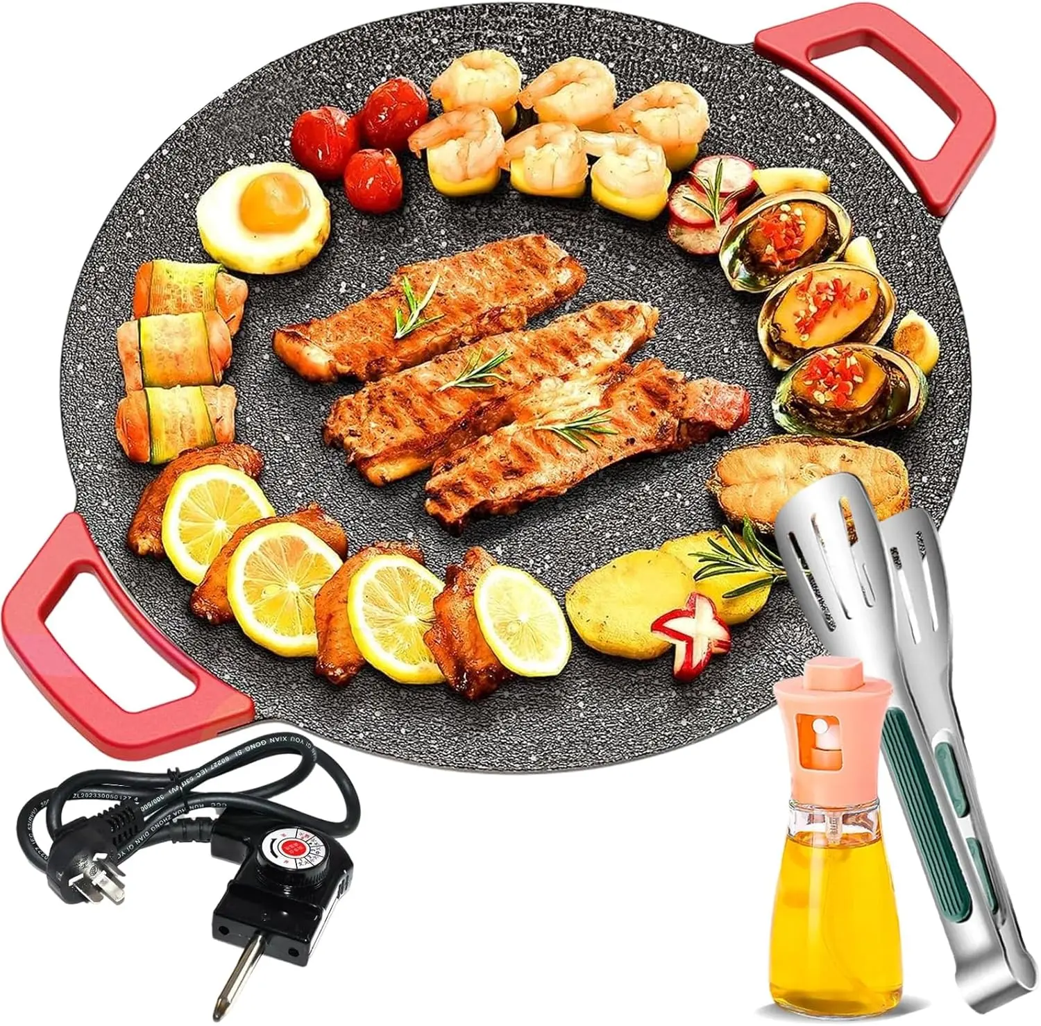 1500w portable electric，Adjustable Temperature Electric Skillet Pan，electric grill indoor, indoor grill, korean bbq grill, portable electric comal, nonstick griddle, grill indoor, round electric griddle, pancake griddle electric, electric tortilla maker