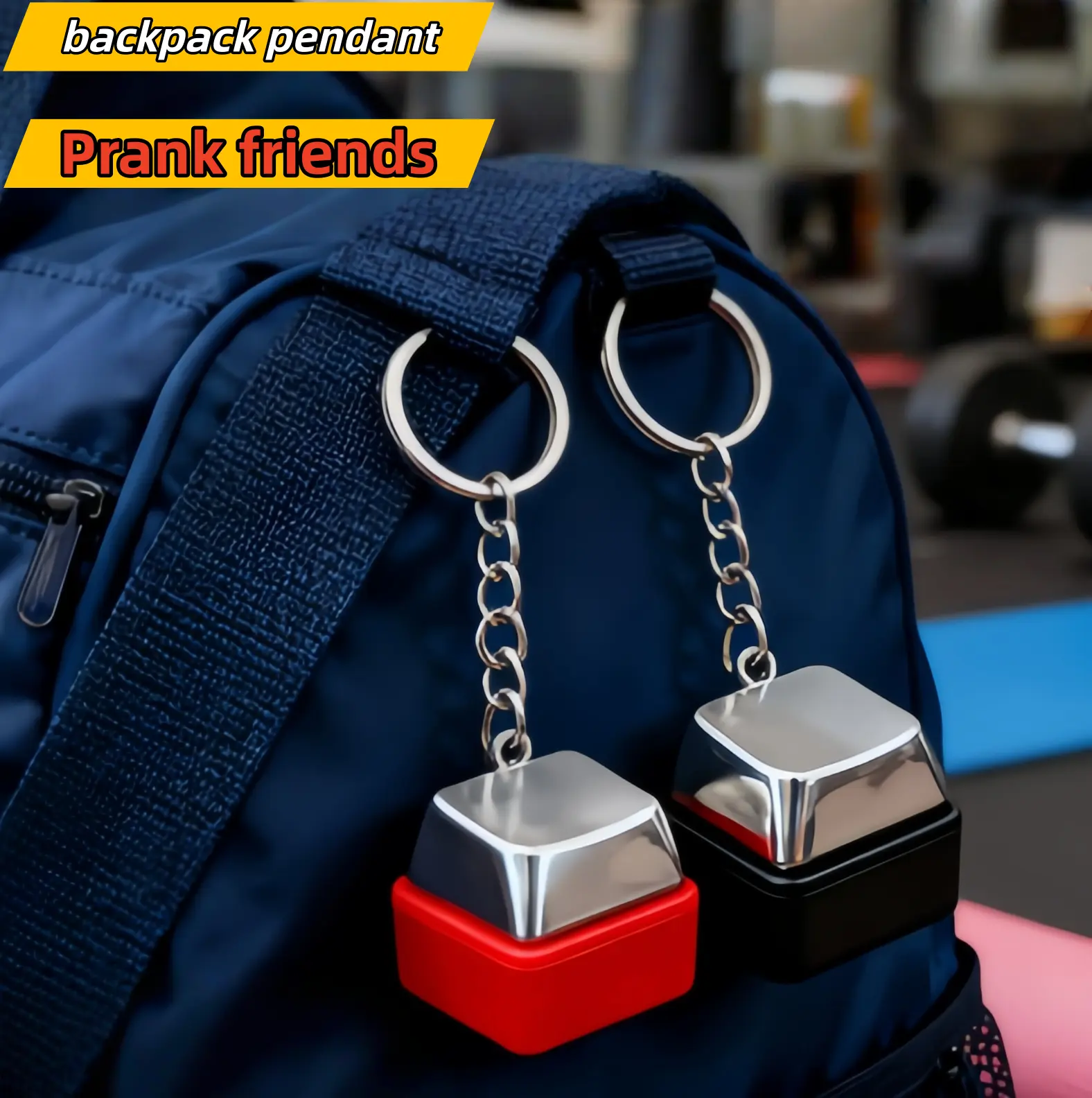 Creative Electric Shock Button Keychain Accessory Set, Safe Low Current Prank Ornament, Funny Household Joke Gadget, Collectible Key Ring Decor