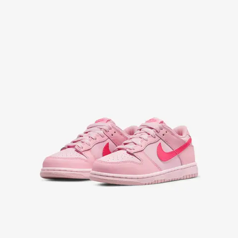 Nike Dunk Low "Triple Pink" DH9765-600 Sneaker Shoe, 3-7 Years Child Size Lace-Up Trainers, Kids' Fashion Casual Wear Athletic Footwear