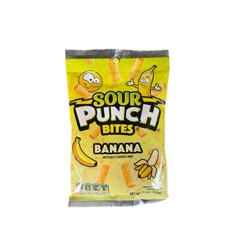Sour Punch Bites Banana Flavored Candy- 1 Bag 3.7 oz Sweet Sour Punch Bites Banana Flavored Candy- 1 Bag 3.7 oz Sweet