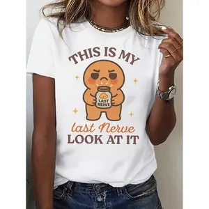 "This Is My Last Nerve" Funny Character Graphic Cotton T-Shirt, Sarcastic Comfort Tee, Funny Fashion Outfit, Oversized Casual Shirt, Birthday & Humorous Gift For Anyone