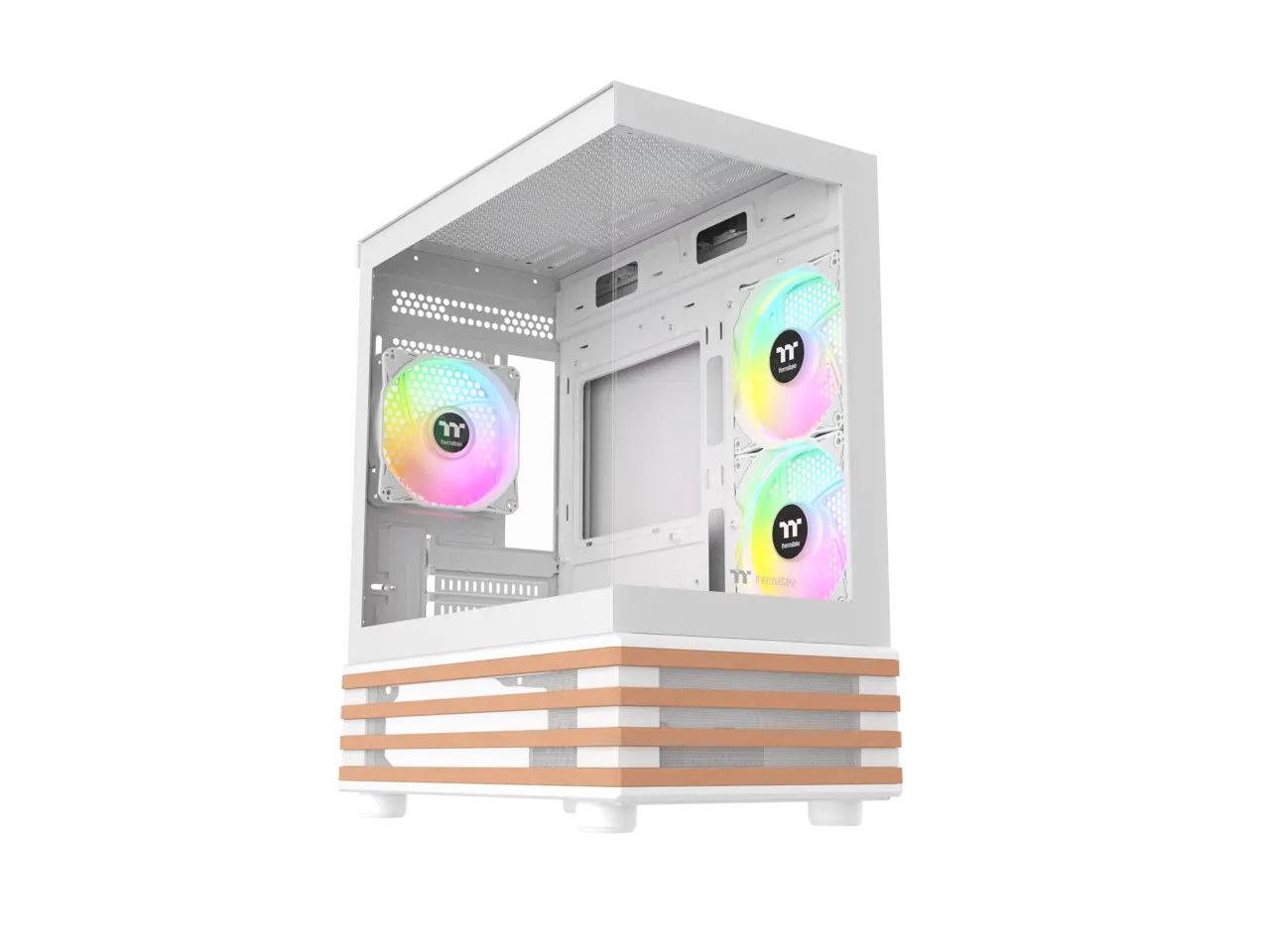 Thermaltake View 170 WS ARGB; Micro Chassis; Bottom Wood Trim; 3x120mm ARGB Lite Fans Included; 280mm Radiator Support; 340mm GPU Clearance; 180mm Max PSU Length; 160mm Air Cooler Max Height; mATX/mITX; Snow; CA-1Z4-00M6WN-WS