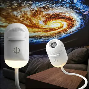 2-in-1 Galaxy Projector Night Light, 360 Adjustable Multifunctional Portable USB Starry Sky Projector Lamp for Bedroom and Car with 12 Slides