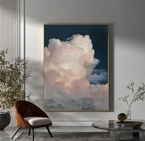 White Cloud Wall Art Large Cloudy Sky Painting Original Cloud Painting White Cloud Abstract Painting Blue Sky Painting Cloud Art