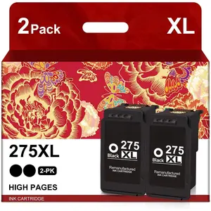 PG-275XL Black Ink Cartridges Combo Pack Remanufactured for  275 XL PG-275 275 High Yield for PIXMA TS3500 TS3520 TS3522 TR4700 TR4720 TR4722 Printer (2 Black)