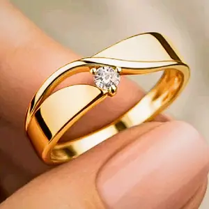 Fashion Round CZ Ring – Micro-Inlaid Copper Jewelry for Daily Wear & Weddings