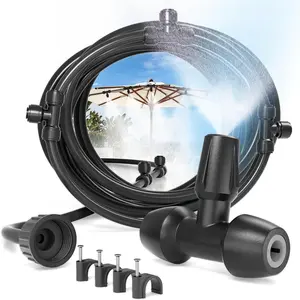 Outdoor Misting System 20FT Patio Cooling Kit with Mist Hose Nozzles for Backyard Garden Deck Pergola Gazebo Greenhouse Chicken Coop Dog Kennel