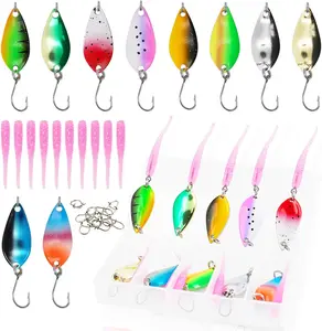 10 count Metal Spoon & Soft Plastic Lures Kit | Spinnerbait Box w/Paddle Tails | Bass/Walleye/Trout/Salmon | Pro Saltwater & Freshwater Fishing Gear