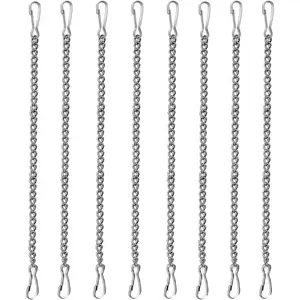 8PCS 20 Inch Stainless Steel Hanging Chains for Stained Glass Panels - Silver 304 Decorative Chains for Suncatcher Crystals, Window Art & Outdoor Decor  Minimalist Ornaments Hangable Set