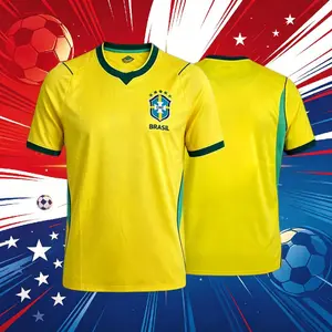 2026 Brazil National Home And Away 10# Neymar 7# 11# Short And Long Sleeve Soccer Jersey Fans Version Breathable