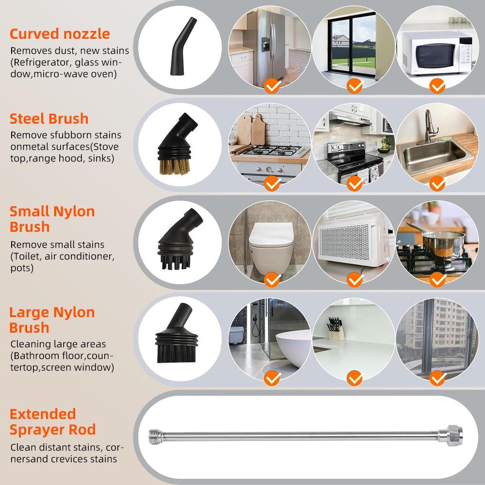 High-pressure And High-temperature Steam Cleaner, Household Steam Cleaner Handheld, High-temperature Carpet Cleaner, Easy to Carry, LCD Display, Multi-speed Control Button, Suitable for Kitchen Fume, Sofa, Tile Gap Cleaning