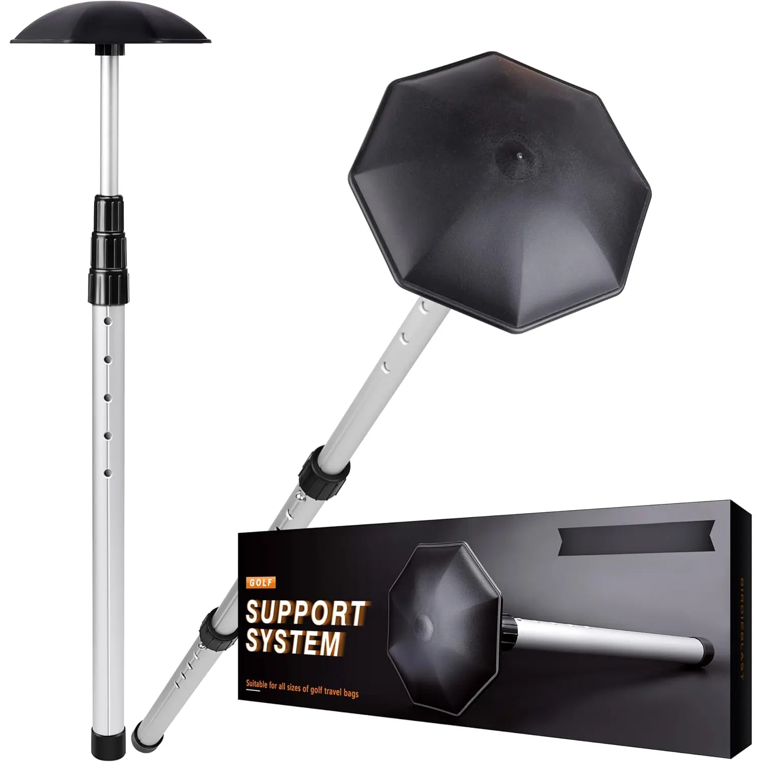 Golf Travel Support Pole,Aluminium Golf Support Rod,Golf Travel Bag Support System to Protect Clubs from Impacts