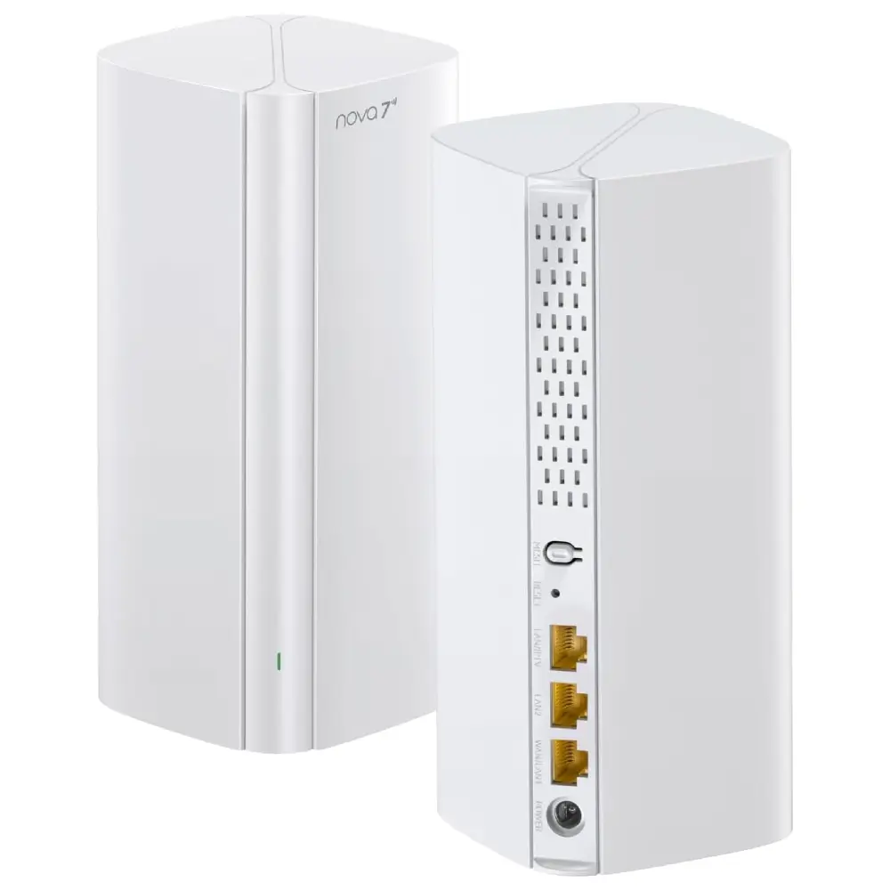 Tenda WiFi 7 Mesh System BE3600 (2 Pack) – Dual Band Mesh WiFi System for Home, Covers Up to 6,600 Sq. Ft., Mesh Network with 1×2.5G, 2×1G Ports, Supports 160+ Devices, MLO, VPN, 4K QAM, ME3 Pro parental control