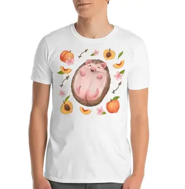 Cuddly Peach Hedgehog Unisex T-Shirt, Hoodie, Sweatshirt, Hoodie, Graphic, Cotton