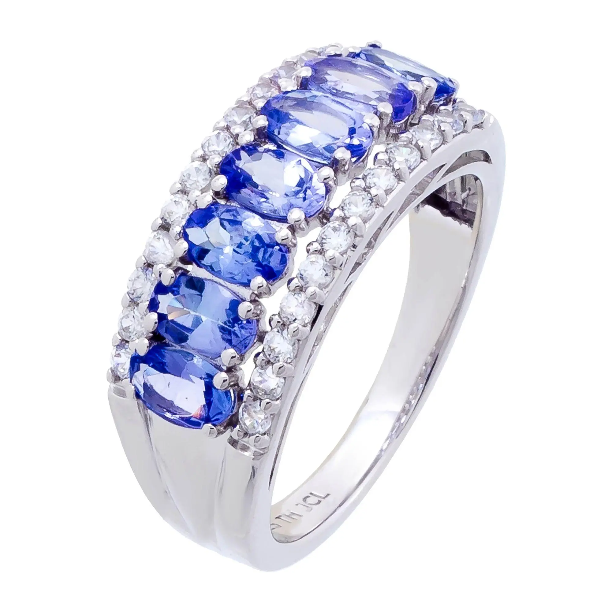 Affinity Gems Tanzanite & White Zircon BandRing, Sterling