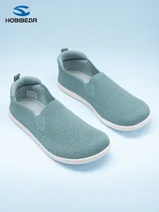 Hobibear Spring Fall Breathable Mesh Fashion Versatile Casual Shoes, Wide Toe Anti-Slip Soft Rubber Sole Adult Slip-On Sports Walking Shoes