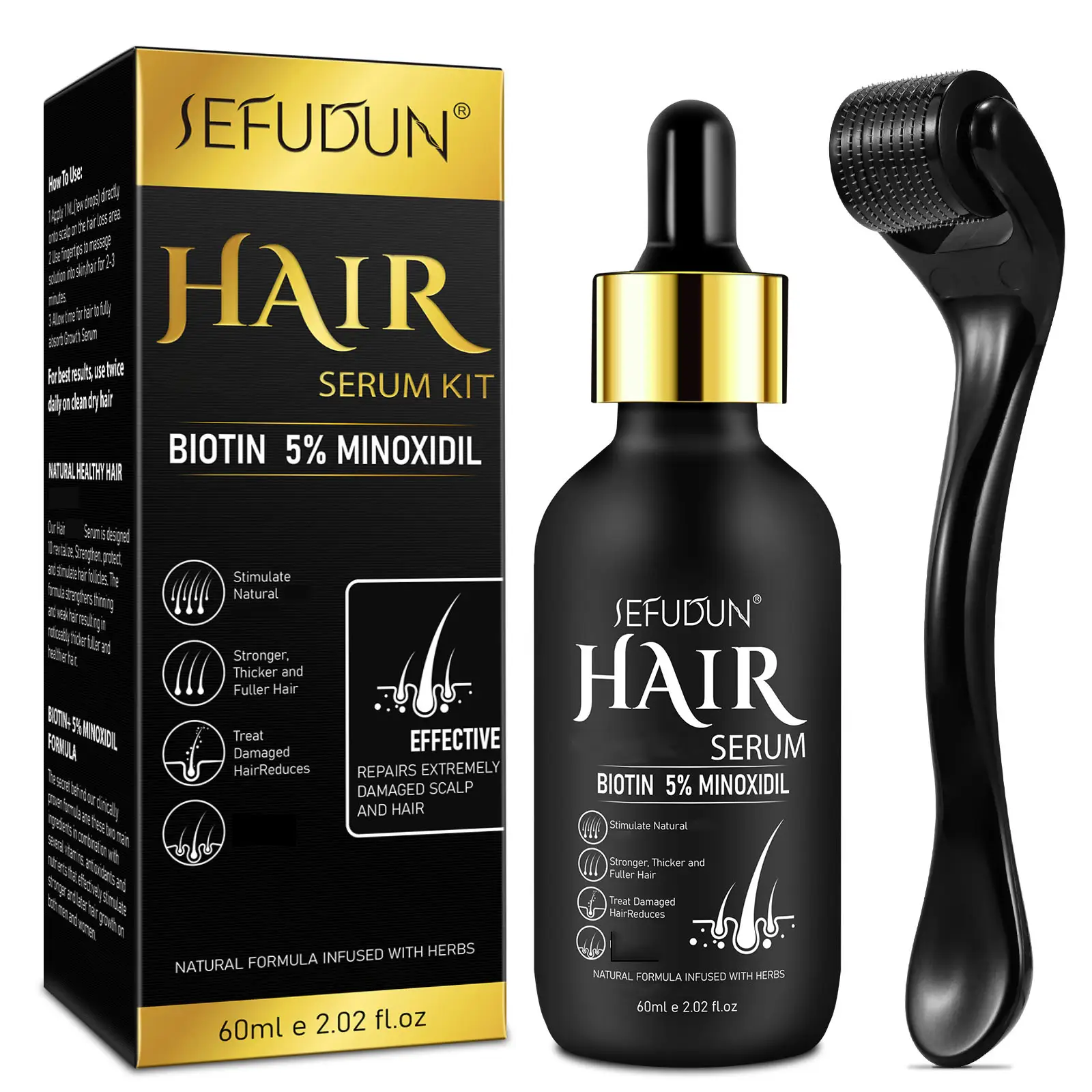 【Hair 】SEFUDUN 5% Μinoxidil Hair Serum-60ml (1pcs/2pcs/3pcs) Haircare