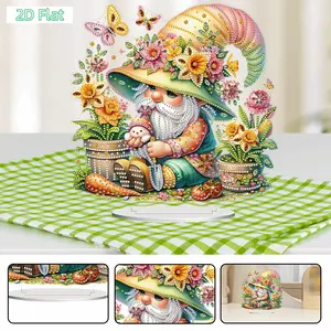 2D Flat Acrylic Print DIY Table Top Diamond Painting Ornament Kits Diamond Painting Desktop Ornaments Kit 5D DIY Diamond Art Tabletop Decorations for Home Office Desktop Decor