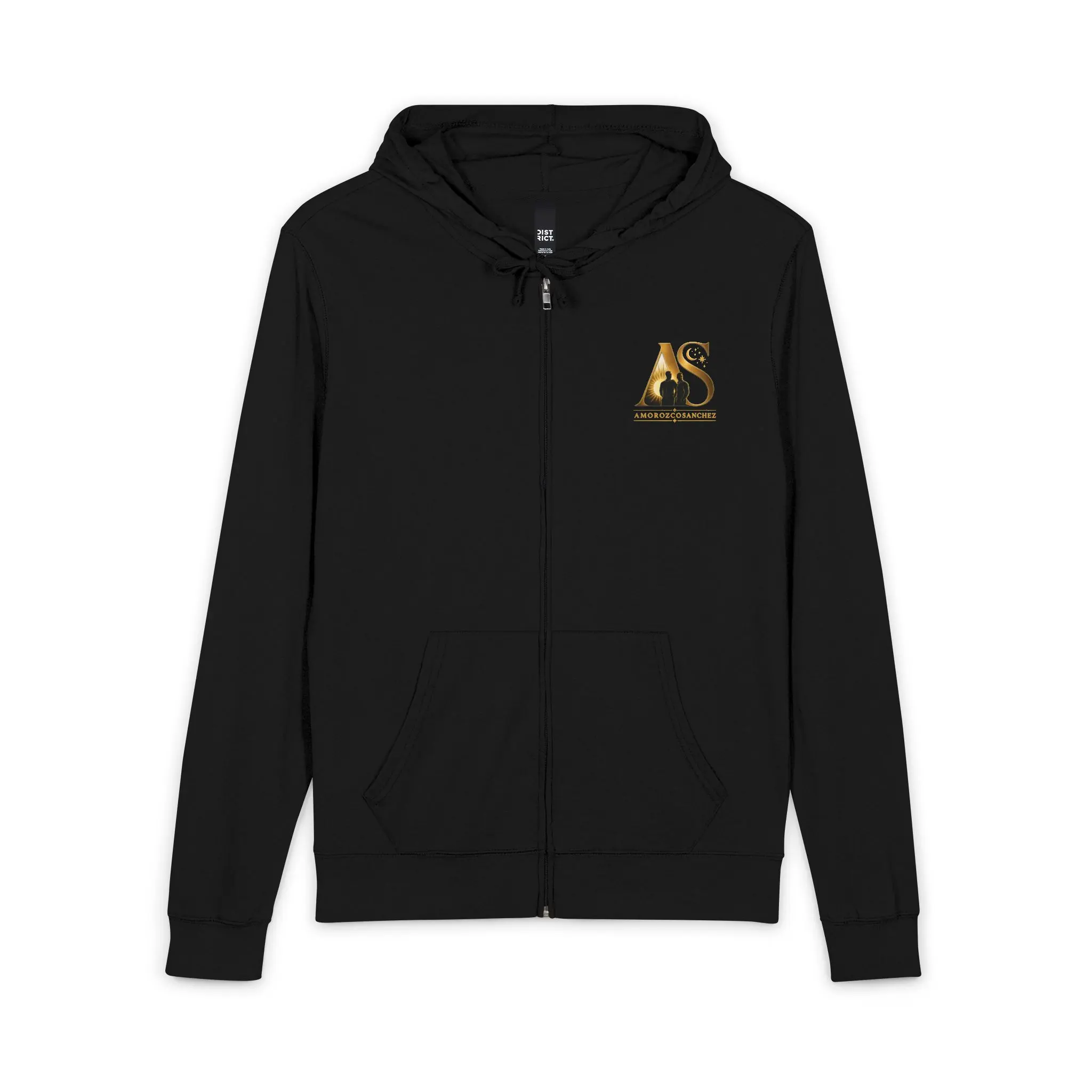Gold Monogram A S Logo Hoodie | Initials Zip-Up