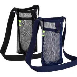 Water Bottle Holder Carrier with Adjustable Shoulder Strap - Beach & Sports Bottle Bag for Hiking, Gym, Camping, Walking, Travel