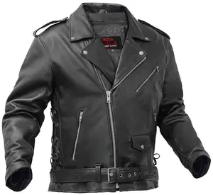 Freedom Rider Black Men's Leather Jacket – Eagle Embossed