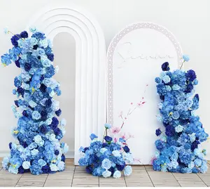 S-A7662 Blue wedding Background KT Board Floral Art Rose Hydrangea Orchid Floor Flower