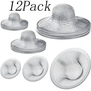 12 Pack Stainless Steel Sink Strainers,4.5/2.75/2.25 Inch Drain Screens for Kitchen,Bathroom,Bathtub, Anti-Clog Drainage Filters, Perfect Christmas Home Essentials for Holiday Cleaning