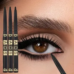 3pcs Waterproof and Sweatproof Black and Brown Eyeliner Pencils - Long-lasting, smudge-resistant, for bold, perfect eye makeup, easy to twist and glide - Black Makeup Products