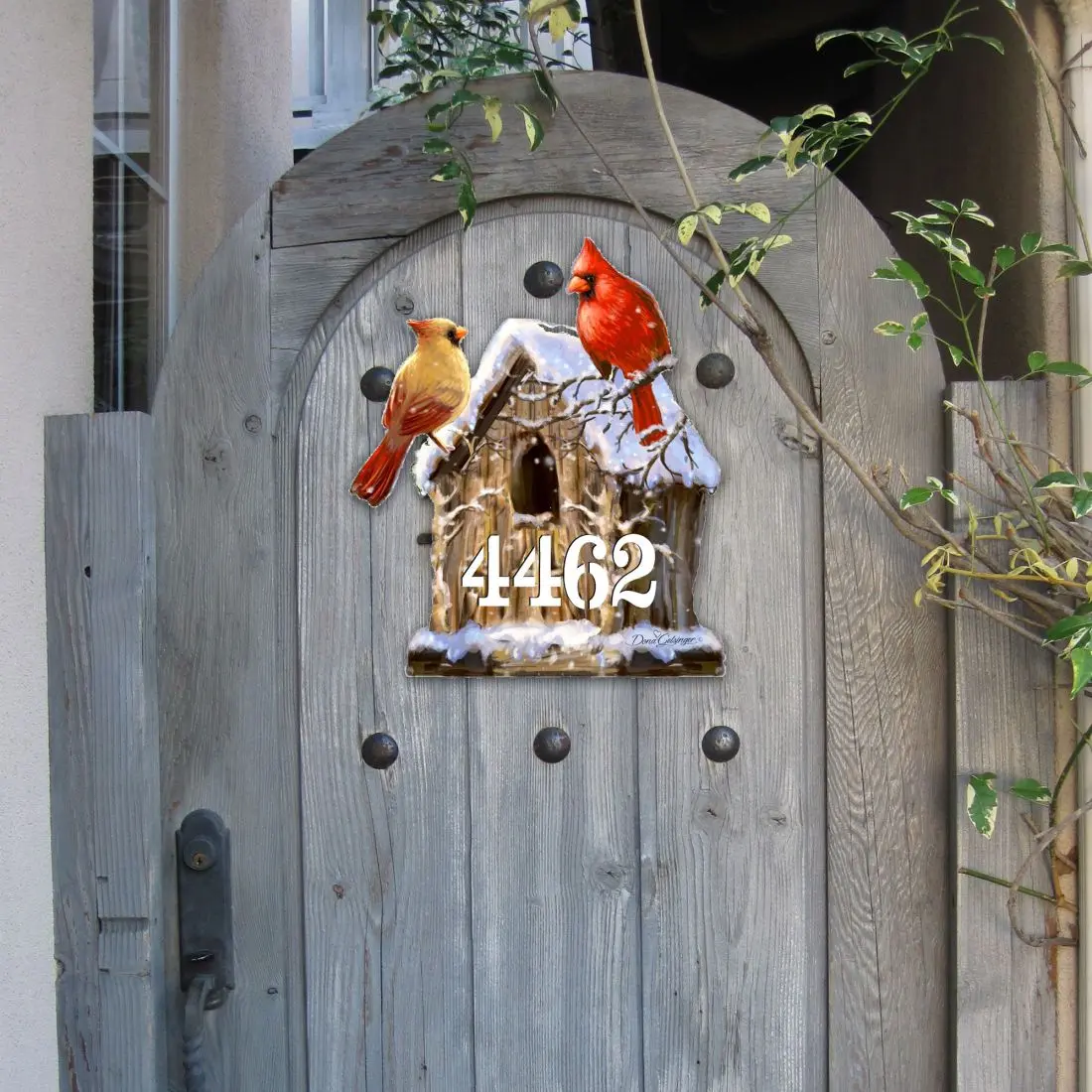 Designocracy MA8461054-2-1533-18 18 in. Bird Lover 3D Wooden Wall House Number Sign, Wall Mount, UV Coated UV Resistant Artwork for Holiday Gifting
