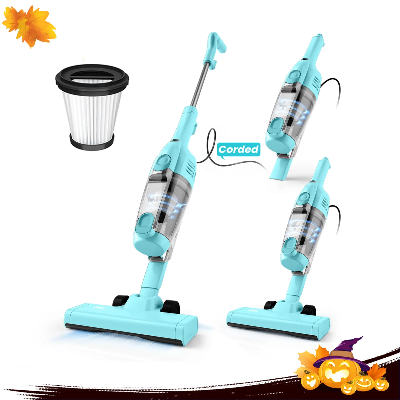 [FallDealsForYou] INSE R6X Corded Stick Vacuum, 15KPa Suction with 600W Motor, Ultra-Lightweight Bagless Upright Vacuum with Handheld for Home Hard Fl