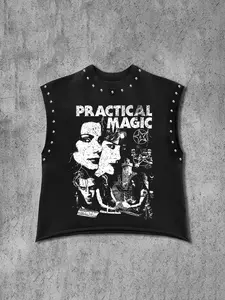 Men's Casual Vest, Sleeveless, Fitted, Vintage Movie Print, Soft Fabric, Comfortable Wear, Perfect for Retro Markets and Daily Commute