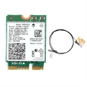 9560NGW M.2 CNVI WiFi Adapter with Antenna Diversity, 1 x WiFi Card, 2 x Antenna, 1730Mbps Wi-Fi + BT 5.0, Dual Band 2.4G-5G, 802.11ac M.2 Connector