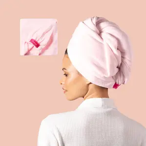 L'ANGE HAIR -  Microfibre Hair Turban Towel - Unisex Long Length - Lightweight Dry Time Aid for Bathroom Use, Water Absorbent